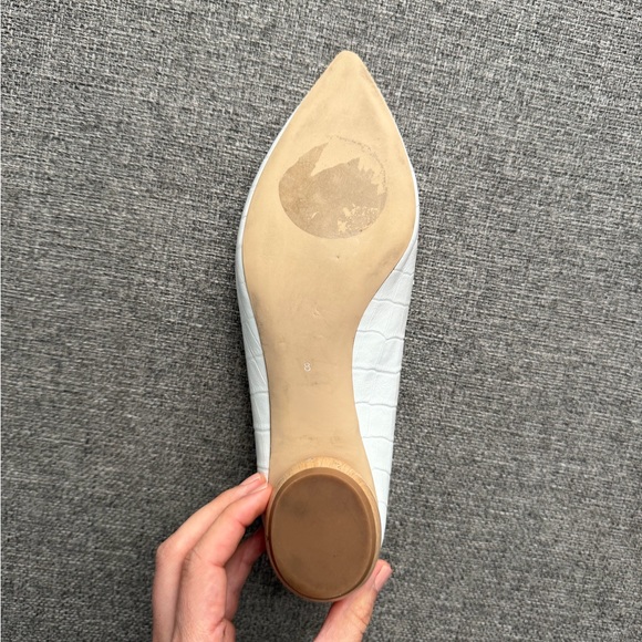 Jeffrey Campbell Viona Loafer White Croc with Wooden Heel - Picture 12 of 15